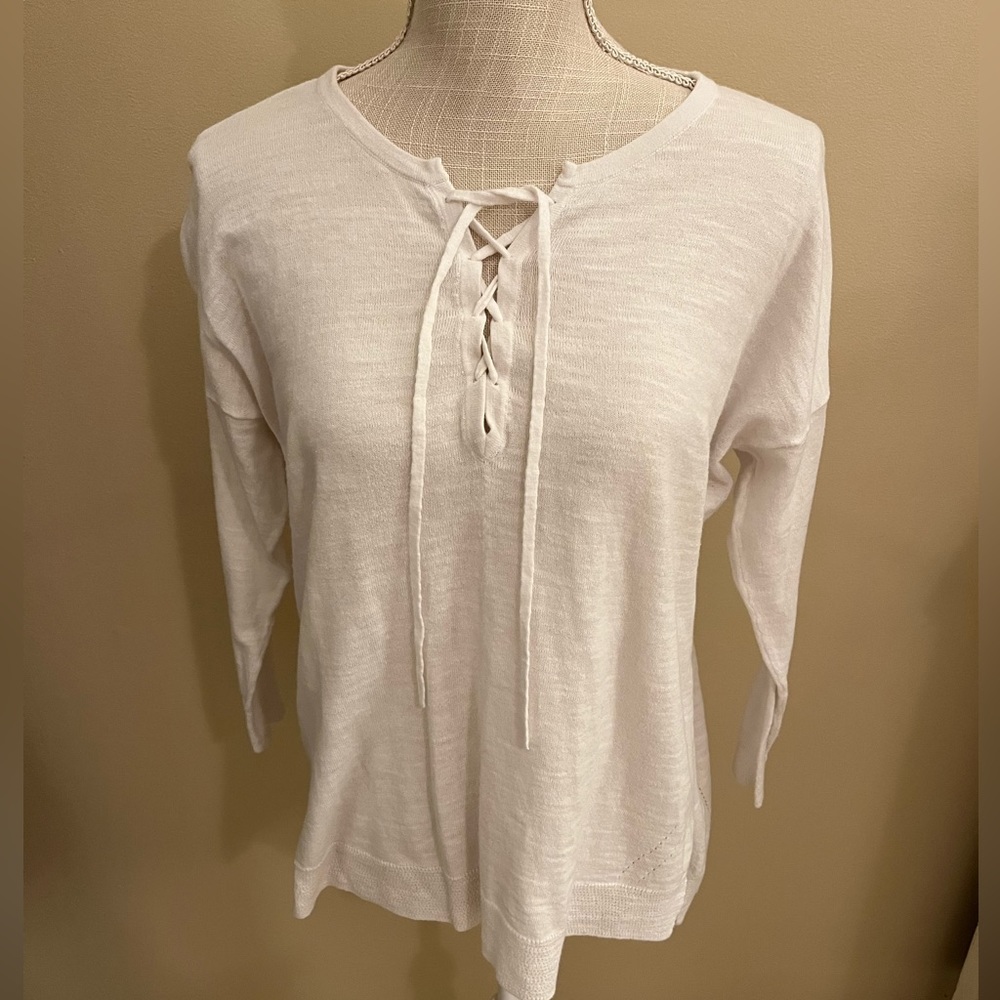 Loft white cotton top